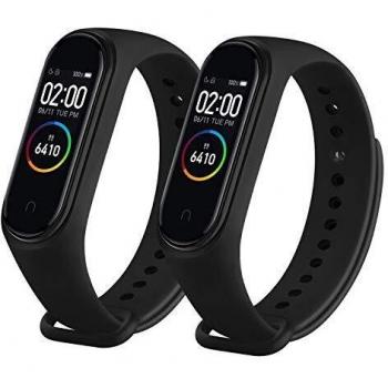 ZHIENG 2Pack Correas Compatible con Xiaomi Mi Band 4 Xiaomi Mi Band 3, Pulseras Reloj Silicona Correa Original para Xiaomi Mi Smart Band 4