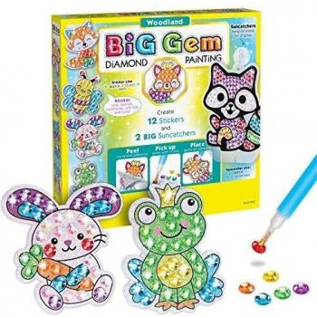 Creativity for Kids Big Gem Diamond Painting Kit - Create Your Own Diamond Woodland Art Stickers and Suncatchers - Diamond Art for Kids