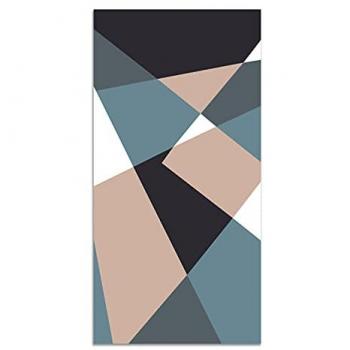 Alfombra Vinílica Geometría Abstracta Azul 80x200 cm - Antideslizante e Ignífuga para Cocina y Salón