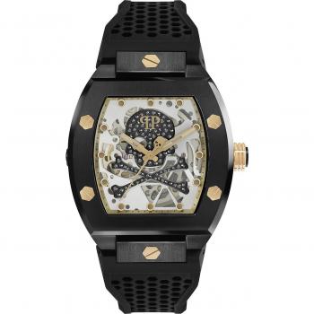 Philipp Plein Automatic Men's Watch The $keleton Caviar, Black, Size: ONE SIZE