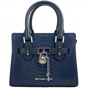 Hamilton XS Navy Snake Satchel Crossbody Bag Purse