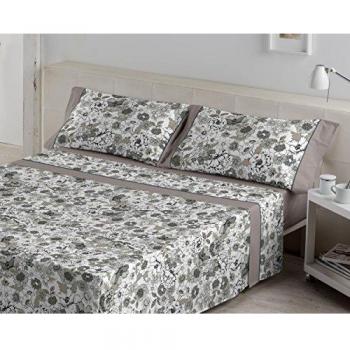 ES-Tela - Juego de sábanas Estampadas Erica Color Gris