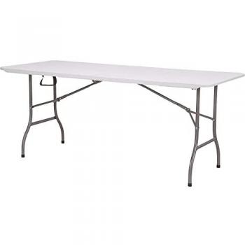 Mesa Plegable Multifuncional 180 x 75 x 74 cm con fijador de barra metálica y sobre plegable