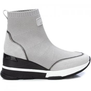 Xti Botines Mujer Color Blanco Cierre Elástico Cuña 7cm Textil Hielo 140319