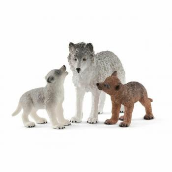 Set de Animales Salvajes Schleich - Figura Mamá loba con cachorros