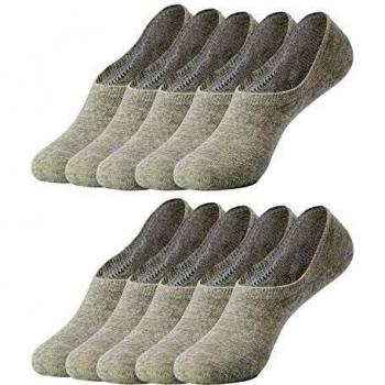 Falechay Calcetines Invisibles Tobilleros Mujer Hombre 10 pares Cortos Calcetin Gris 35-38