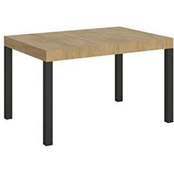 Mesa extensible 90x130/390 cm Everyday con estructura antracita y acabado en roble natural