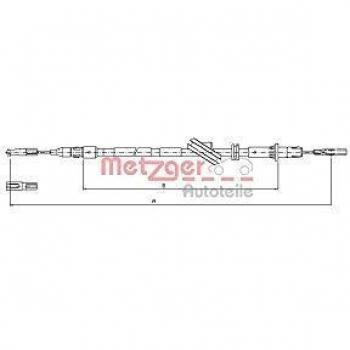 Cable de Freno de Mano Metzger 10.9444 para Mercedes CLS y E-Klasse, compatible con frenos de disco, incluye conexiones para lado izquierdo y derecho
