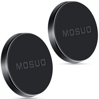 MOSUO Soporte Movil Coche Iman, 2 Pack Iman Coche Movil Universal para Salpicadero/Pared/Superficies Planas, Soporte Teléfono Coche para iPhone/Samsung/Echo Dot/LG/GPS -Negro