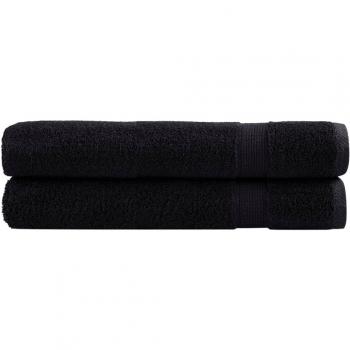 Toallas para sauna SOLUND 2 piezas Negro 80x200 cm 600g/m²