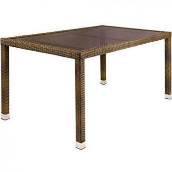 Mesa de Comedor para jardín de plástico marrón Garden - LOLAhome