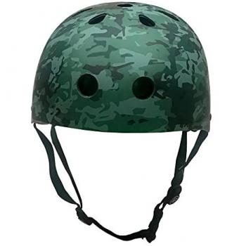 Casco Deportivo Adulto Camouflage KRF - Modelo Destructor, color camuflaje verde oscuro, talla M, diseño unisex para juventud y adultos
