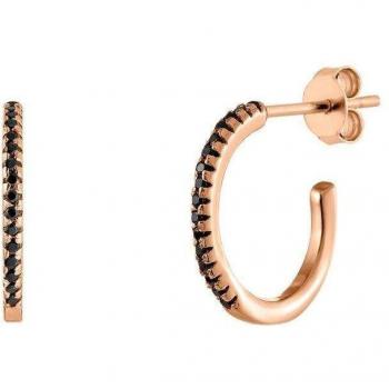 Pendientes de aro Lola bañados en oro rosa con detalles elegantes