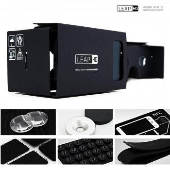 LEAP-HD nueva realidad VIRTUAL cartón TOOLKIT SMARTPHONE realidad VIRTUAL visor NFC Tag ColorCross Universal Google cartón papel DIY versión completa 3D VR Kit de realidad Virtual gafas auricular para HD Real experiencia en 3d