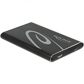 Caja Externa SATA HDD/SSD 2.5 Delock 42586, USB 3.1 Gen 2, Aluminio Negro