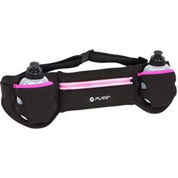 Pure2Improve Black Running Belt with Water Bottles