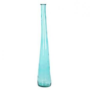 Jarrón DKD Home Decor 18 x 18 x 120 cm Azul Cielo Cristal Templado