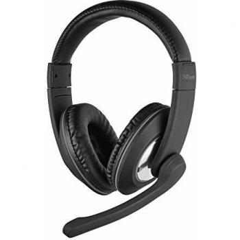 Trust Reno - Auriculares con micrófono para PC, Color Negro