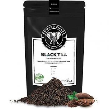 Edward Fields Tea ® - Té negro orgánico a granel con Cacao. Té bio recolectado a mano con ingredientes