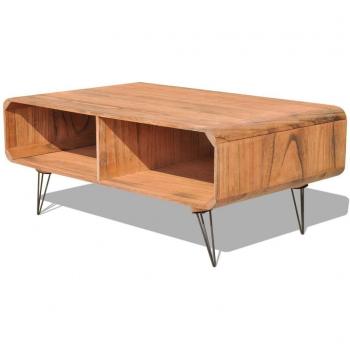 vidaXL Mesa de Café Dimensiones 90x55,5x38,5 cm Madera de Pino de Color Marrón