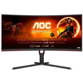 Monitor AOC G3 - 34 LED WQHD - 165GHz- CURVA ( CU34G3S/BK )