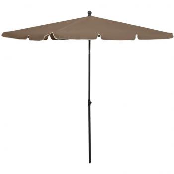 vidaXL TORANA Garden Parasol with Pole 210x140 cm Taupe