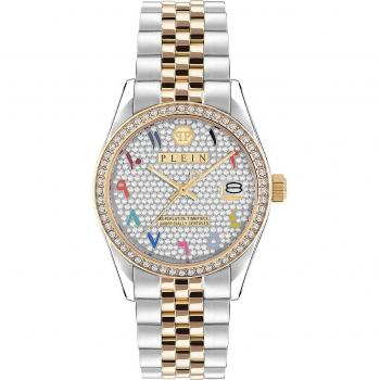 Philipp Plein Date Superlative Strass Stones Watch, Gray female, Sizes: ONE SIZE