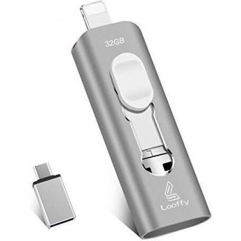 Looffy Memoria USB 3.0 para iPhone iPad 32gb, 4 en 1 Pendrive para Movil Android, Dispositivos Tipo C USB C 32gb, Memoria USB Stick Flash Drive para Smartphone y Computadora
