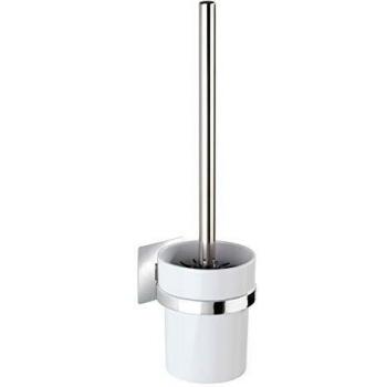 Soporte de cepillo de inodoro Turbo-Loc Quadro, plástico/acero inoxidable, sin perforaciones, 35.5 cm altura x 9.5 cm ancho x 12.0 cm profundidad
