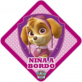 Patrulla Canina Spain LPC104 Niña a Bordo Pegatina, Rosa