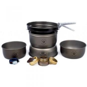 Trangia 25-3 HA Large Anodized Aluminum Camping Stove Set with Burner and Non-Stick Pan