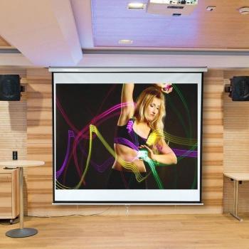 Pantalla de proyector enrollable Mucola 178x178CM para cine en casa, compatible con HDTV