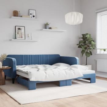 Sofá cama nido terciopelo azul 100x200 cm Vidaxl
