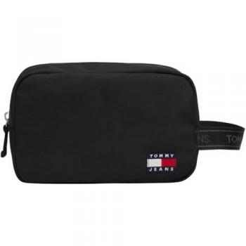 Neceser Tommy Hilfiger Tjm Essential Daily Washbag, color negro puro, unisex, apertura superior, talla única