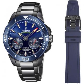 Festina Smartwatch Connected F20647/1 Reloj para Hombre Azul Acero Inoxidable 316L