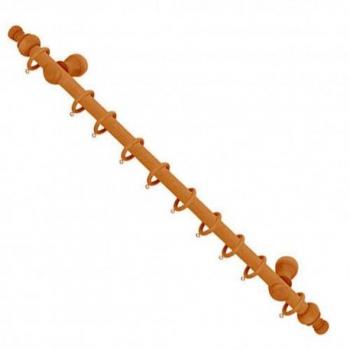 Barra Cortina de Madera 2,10m x 28mm Teca con Accesorios