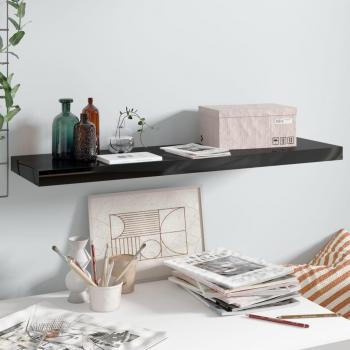 vidaXL Floating Wall Shelf High Gloss Black 90x23.5x3.8 cm MDF
