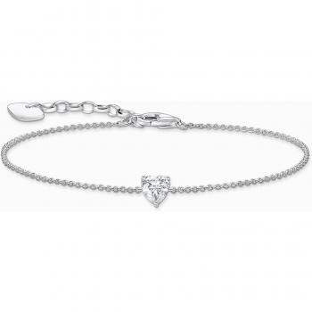 Thomas Sabo Essentials Sterling Silver White Heart-Shaped Zirconia Bracelet A2157-051-14-L19V