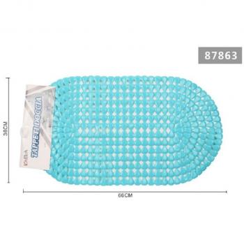 Alfombra Antideslizante Ovalada Diamante Azul Lago para Bañera y Ducha 36x66cm 87863