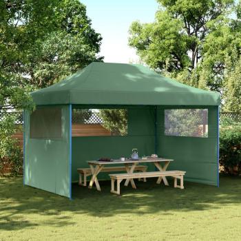 Tienda de fiesta plegable Pop-Up con 3 paredes laterales en color verde