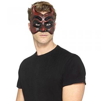 Smiffys Máscara de diablo enmascarado, señor, Rojo, Látex , color/modelo surtido