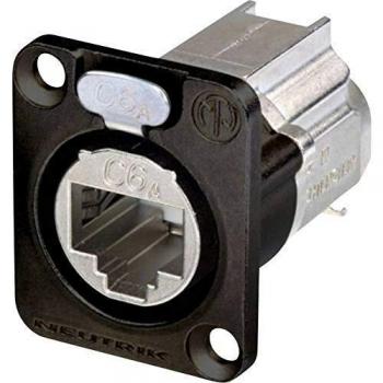 Conector de datos RJ45 etherCON Neutrik NE8FDX-Y6-B, tipo D, 8P8C, negro