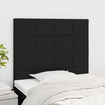 Cabeceros 2 unidades de tela negro 100x5x78/88 cm vidaXL