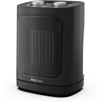 Calefactor Cerámico Mini Pro Breeze 1800W con Oscilación Automática y 2 Niveles de Potencia - Negro