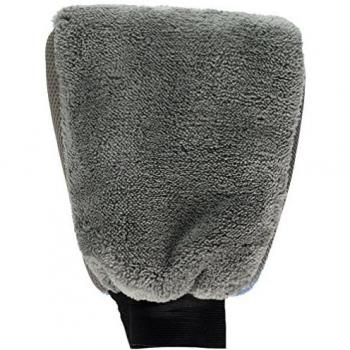 Guante de lavado de coche Protecton de microfibra bicolor azul y gris, dimensiones 27 x 18 x 4.5 cm
