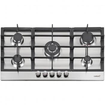 Cata LGI 9041 X Placa de Gas, 90cm Ancho, Acero Inoxidable, 5 Quemadores, Encendido Electrónico Integrado, Compatible con Gas Natural y Butano