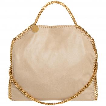 Stella McCartney Butter Cream Tote Bag with Gold Chain, Bags, Beige female, Size: ONE SIZE