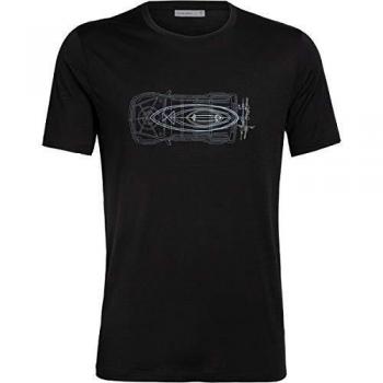 Icebreaker Camiseta Tech Lite Wireframe Wonder para hombre, color negro, XL
