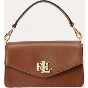Bandolera mini Tayler de piel en camel con solapa