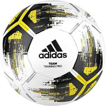 Adidas Team TrainingPr Soccer Ball, Hombres, Top:White/Solar Yellow/Black/Iron Met. Bottom:Silver Met, 3